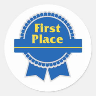 Adesivo Redondo Primeiro e segundo lugares
