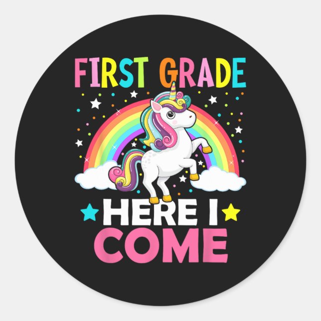 Adesivo Redondo Primeiro Grau Aqui Eu Volto Para A Escola 1ruas (Frente)