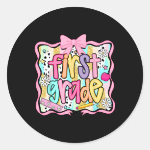 Adesivo Redondo Primeiro Grau De Volta À Coluna Colchete De Arco R