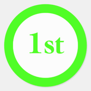 Adesivo Redondo Primeiro lugar Prêmio verde