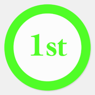 Adesivo Redondo Primeiro lugar Prêmio verde