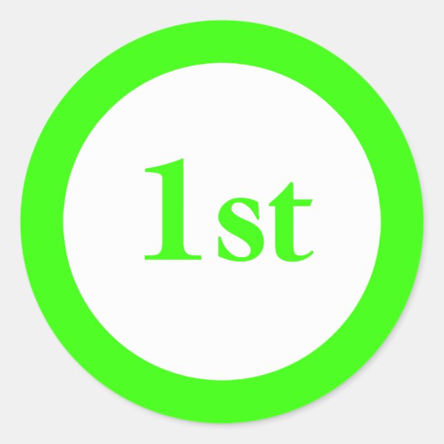 Adesivo Redondo Primeiro lugar Prêmio verde (Frente)