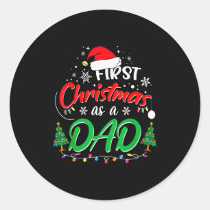 Adesivo Redondo Primeiro Natal como Papai Novo Papai 1º Natal