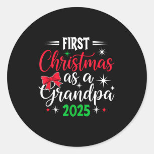 Adesivo Redondo Primeiro Natal Engraçado Como Avô 2025 Coq Combina