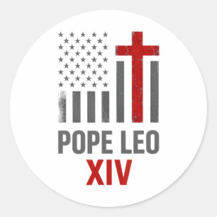 Adesivo Redondo Primeiro Papa Americano Leo Xiv Religiosos Católic