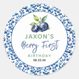 Adesivo Redondo Primeiro Partido do primeiro aniversario Berry Blu