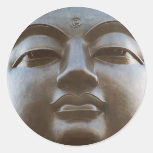 Adesivo Redondo Primeiro plano da estátua de Buda