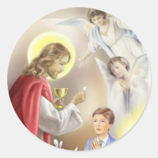 Adesivo Redondo Primeiro Sagrado Rapaz Comunitário