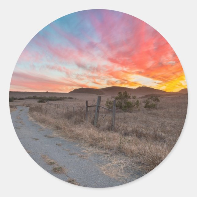 Adesivo Redondo Primeiro Sunset do Dia (Frente)