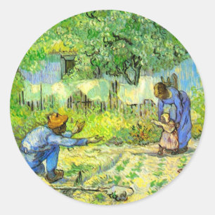 Adesivo Redondo Primeiros passos, 1890 Vincent van Gogh.