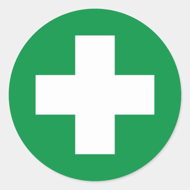 Adesivo Redondo Primeiros socorros (Frente)