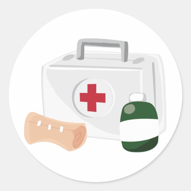 Adesivo Redondo Primeiros socorros (Frente)
