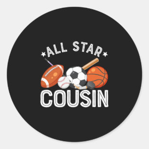 Adesivo Redondo Primo All Star do Menino do Aniversário Sketll Fut