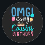 Adesivo Redondo Primo Birthday Cake Funny Balloon Boys Kid Party<br><div class="desc">Primo Birthday Cake Engraçado Festa De Crianças De Balões Engraçado. Conjuntos de Primos Familiares para Crianças.</div>