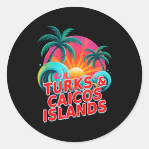Adesivo Redondo Primo das Ilhas Turcas e Caicos Família