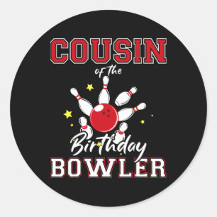 Adesivo Redondo Primo Do Birthday Bowler Bday Boliche Partido C