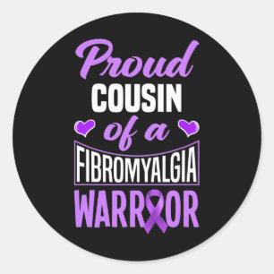 Adesivo Redondo Primo Orgulhoso De Um Guerreiro De Fibromialgia