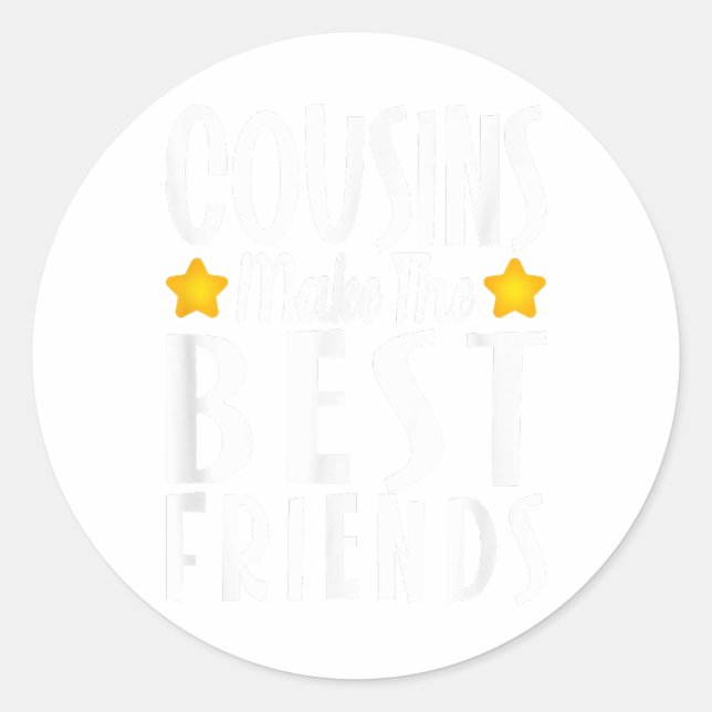 Adesivo Redondo Primos fazem os melhores amigos divertidos camisei (Frente)