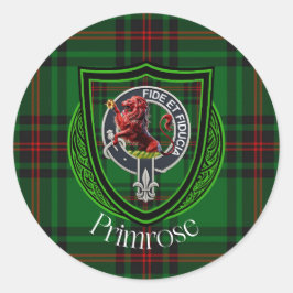 Adesivo Redondo Primrose Scottish Clan Tartan & Crest