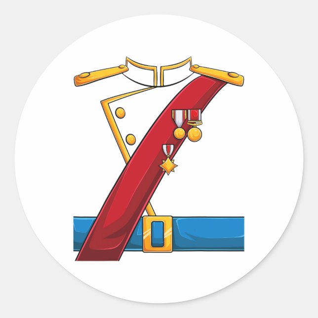 Adesivo Redondo Prince Charming Costume Halloween Crianças Homens  (Frente)