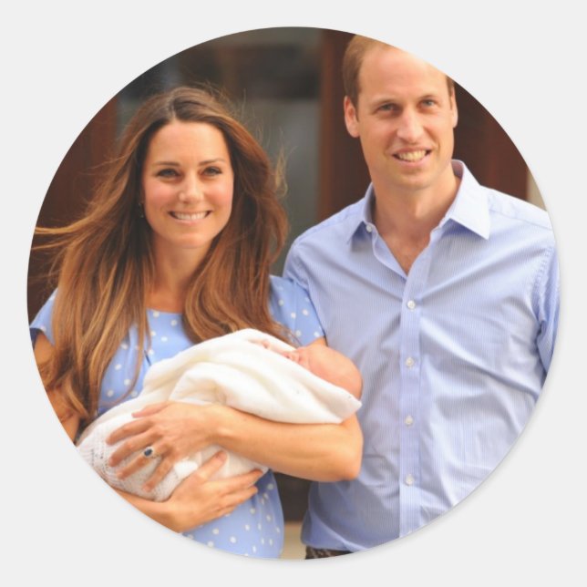 Adesivo Redondo Prince George Royal Baby (Frente)