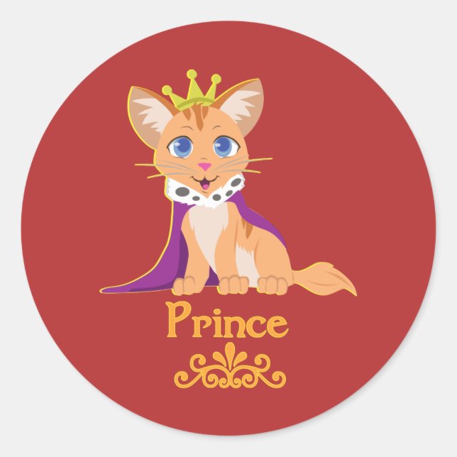 Adesivo Redondo Prince Kitten (Frente)
