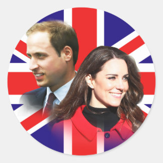 Adesivo Redondo Prince William & Kate Middleton Stickers
