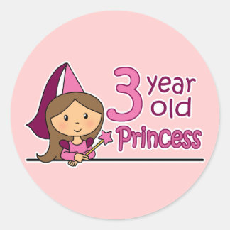 Adesivo Redondo Princesa 3 anos