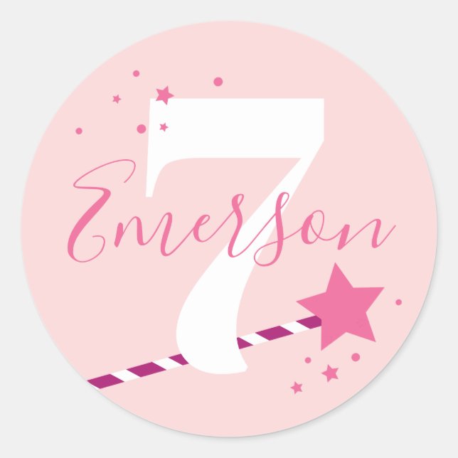 Adesivo Redondo Princesa aniversário de criança (Frente)