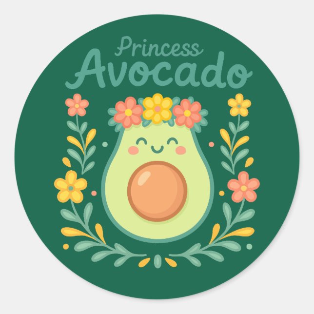 Adesivo Redondo Princesa Avocado (Frente)