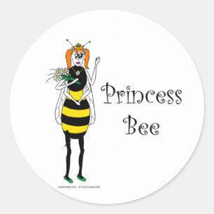 Adesivo Redondo Princesa bonito Abelha dos desenhos animados