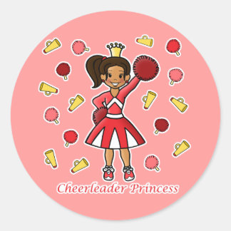 Adesivo Redondo Princesa cheerleader