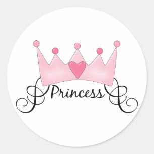 Adesivo Redondo Princesa com Coroa - Personalizável