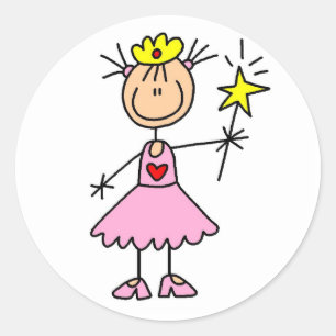 Adesivo Redondo Princesa com Wand