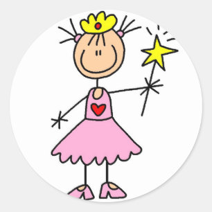 Adesivo Redondo Princesa com Wand Sticker