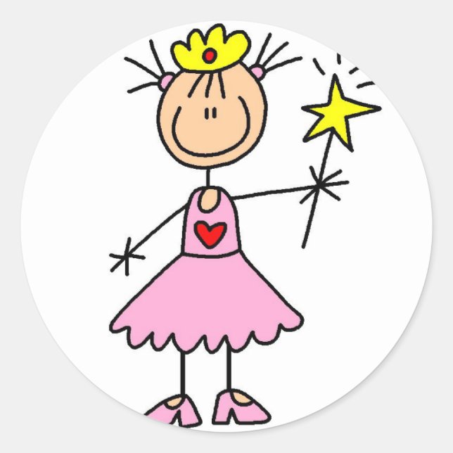 Adesivo Redondo Princesa com Wand Sticker (Frente)