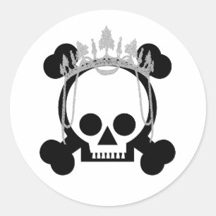 Adesivo Redondo Princesa Crânio