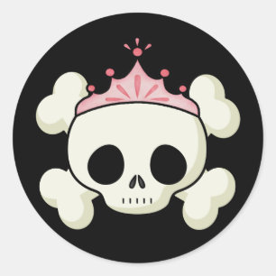 Adesivo Redondo Princesa Crânio