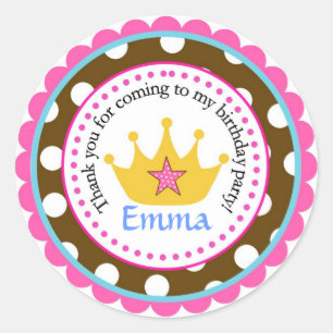 Adesivo Redondo Princesa Crown Labels