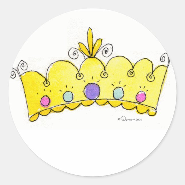 Adesivo Redondo Princesa Crown Stickers (Frente)
