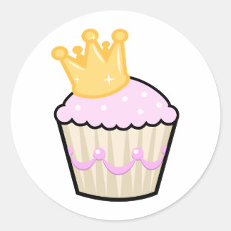 Adesivo Redondo Princesa Cupcake
