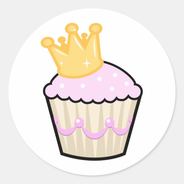 Adesivo Redondo Princesa Cupcake (Frente)