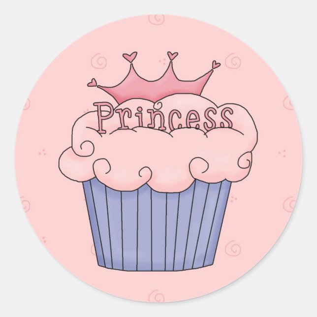 Adesivo Redondo Princesa cupcake (Frente)