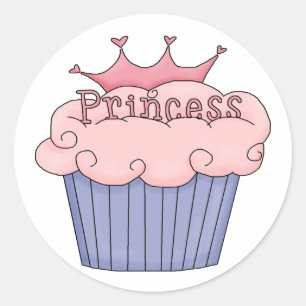 Adesivo Redondo Princesa Cupcake