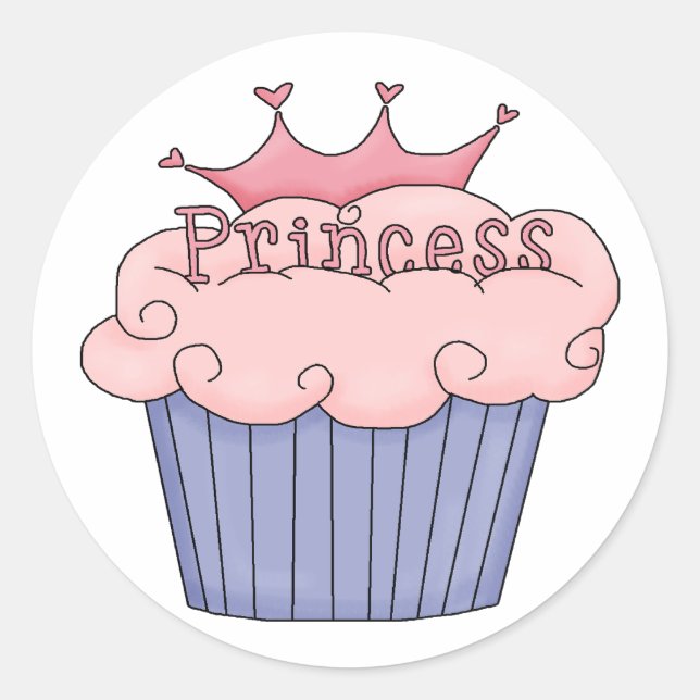 Adesivo Redondo Princesa Cupcake (Frente)