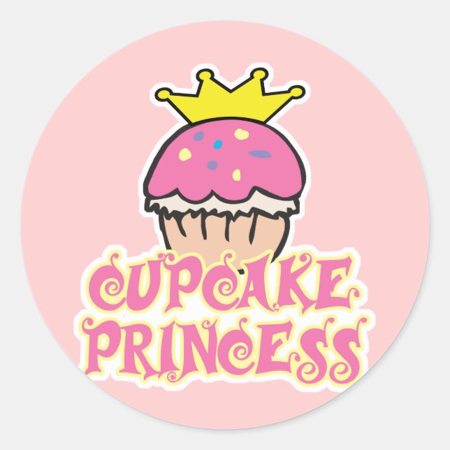 Adesivo Redondo Princesa cupcake (Frente)