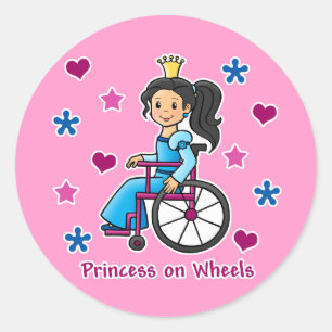 Adesivo Redondo Princesa da cadeira de rodas