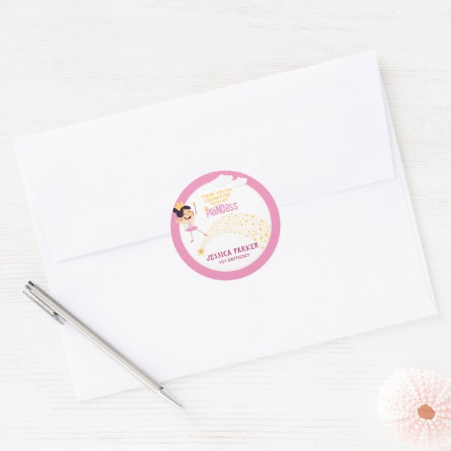 Adesivo Redondo Princesa das Estrelas, Desejos Mágicos (Envelope)