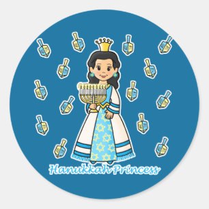 Adesivo Redondo Princesa de Hanukkah