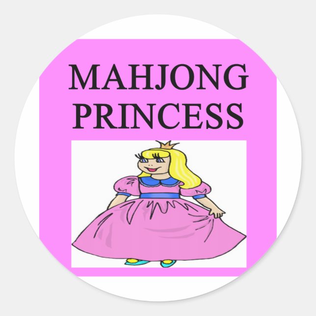 Adesivo Redondo princesa de MAHJONG (Frente)